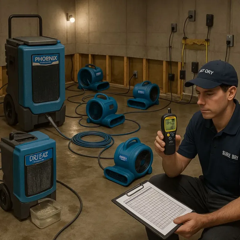 Structural Drying and Dehumidification process in Ridgefield, NJ